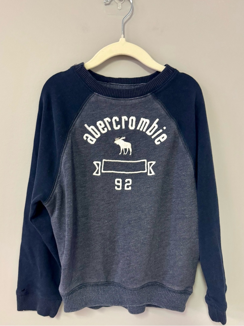 Abercrombie & Fitch Navy and Heather Gray Crewneck Sweatshirt